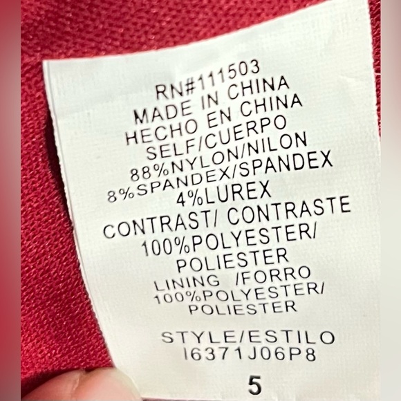 Love Reign Red Floral Lace Strapless Mini Dress Juniors size 5 - Picture 4 of 4